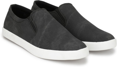 

Andrew Scott Black Canvas Loafers For Men(Black