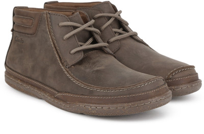 Clarks Trapell Top Dark Brown Lea Boots For Men(Brown