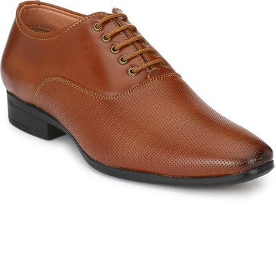 

YAXRO Leather look Comfortable Derby Lace Up For Men(Tan