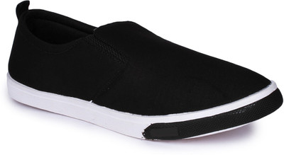 Shoetopia Slip On Sneakers For Men(Black