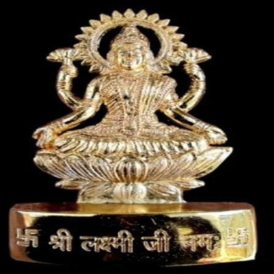 Kesar Zems Golden Plated Goddess Laxmi IDOL STATUE GIFT ITEMS SHOWPIECE & LORD OF WEALTH IDEAL FOR TEMPLE & HOME DECOR Decorative Showpiece  -  5 cm(Ceramic, Gold)