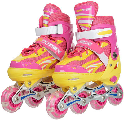 

Iris 72 mm Adjustable In-line Skates - Size 3-6 UK(Red), Pink