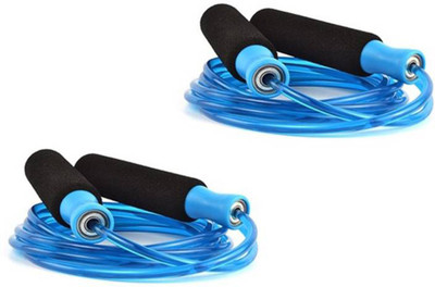 

Monika Sports pack of 2 plastic skipping rope for exercise in home gym Ball Bearing Skipping Rope(Blue, Length: 274 cm)