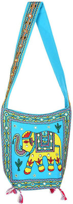 

Rajrang Women Casual Blue, Yellow Cotton Sling Bag