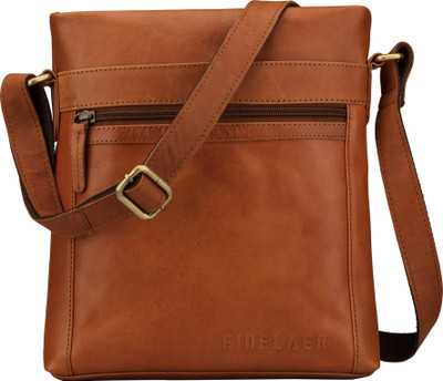 

FINELAER Men & Women Casual Brown Genuine Leather Sling Bag