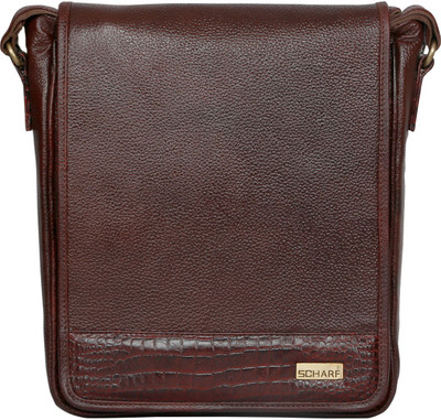 

SCHARF Men Casual Brown Genuine Leather Sling Bag