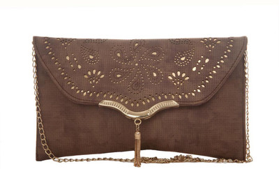 

Aliado Women Evening/Party Brown Leatherette Sling Bag