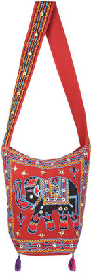 

Rajrang Women Casual Maroon, Black, Blue Cotton Sling Bag, Black;blue;maroon
