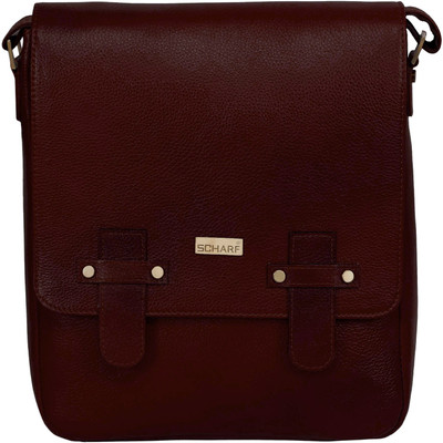 

SCHARF Men Casual Brown Genuine Leather Sling Bag