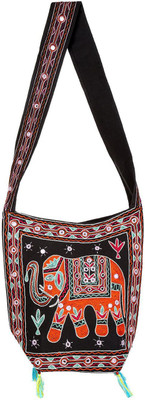 

Rajrang Women Casual Multicolor Cotton Sling Bag