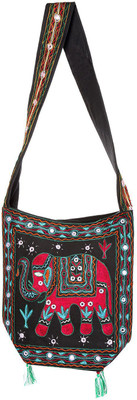 

Rajrang Women Casual Black, Maroon Cotton Sling Bag