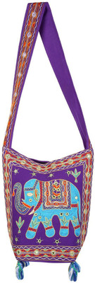

Rajrang Women Casual Purple, Blue, Red Cotton Sling Bag, Blue;purple;red