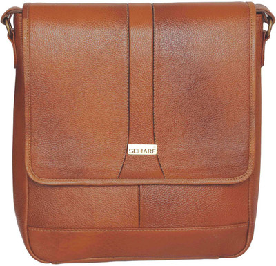 

SCHARF Men Formal Tan Genuine Leather Sling Bag