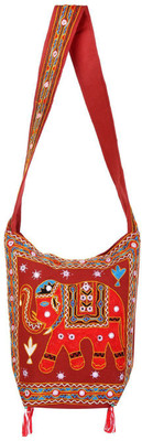 

Rajrang Women Casual Red Cotton Sling Bag
