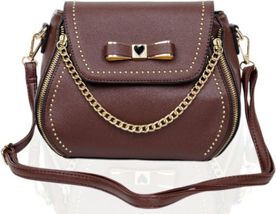 Sianta Women Casual Brown Leatherette Sling Bag