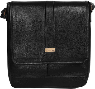 

SCHARF Men Casual Black Genuine Leather Sling Bag