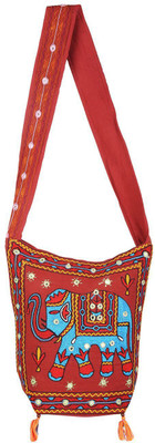 

Rajrang Women Casual Maroon, Blue Cotton Sling Bag, Blue;maroon