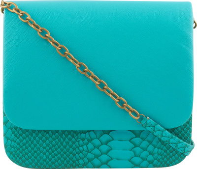 TARUSA Women Casual Blue Leatherette Sling Bag