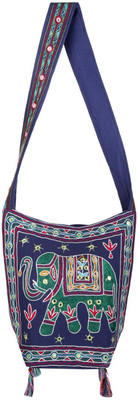 

Rajrang Women Casual Green, Blue, Red Cotton Sling Bag, Blue;green;red