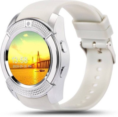 

MOBILE FIT MOBILE LINK Samsung Galaxy V9 Pro Compatible Smartwatch With Bluetooth Camera and Sim Card Support with Apps like Facebook and WhatsApp Touch Screen Multilanguage Android/IOS Wrist Watch with Activity Trackers (WHITE) WHITE Smartwatch (White St