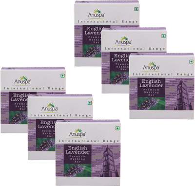

Anuspa 6 Herbal English Lavender Soaps 125g(750 g, Pack of 6)