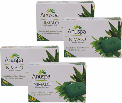 

Anuspa Herbal Nimalo Bathing Soaps 75 gm each. set of 4(300 g, Pack of 4)