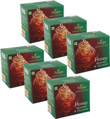 

Anuspa 6 Herbal Honey Aloevera & Glycerine 125g Soaps(750 g, Pack of 6)