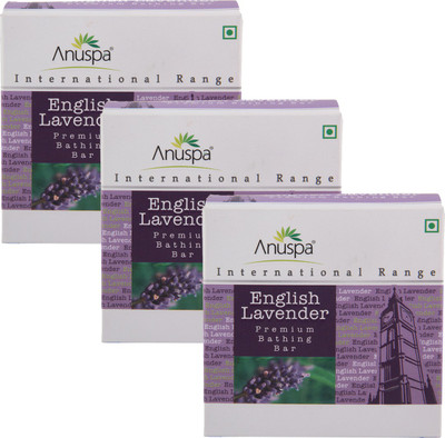 

Anuspa 3 Herbal English Lavender Soaps 125g(375 g, Pack of 3)