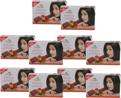 

Anuspa Herbal Shikakai Bathing Soap set of 10 For Healthy Hair 75 gm each(750 g, Pack of 10)