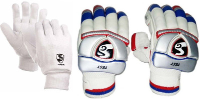 

SG Combo Of Two- One Pair Of 'Test' Batting Gloves (Right Handed) And One Pair Of 'League' Inner Gloves (Color On Availability)- Batting Gloves (Men, Multicolor)