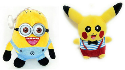 

soniya Enterprises Pikachu-32cm and Minion - 20 cm(Multicolor)