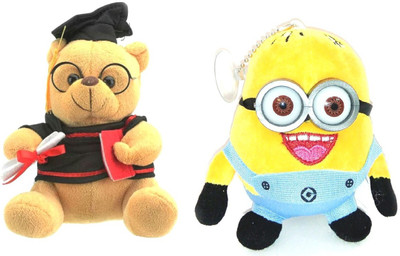 soniya Enterprises minion-20cm and musical scholer teddy bear - 18 cm(Multicolor)