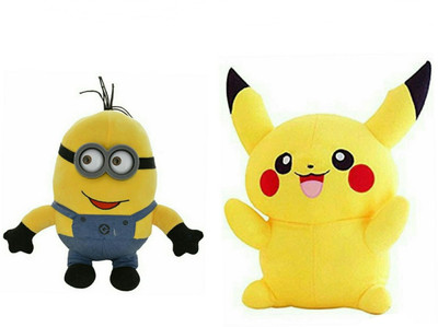 

soniya Enterprises Pikachu-40cm and Minion - 20 cm(Multicolor, Yellow)