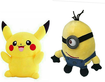 

soniya Enterprises minion-20cm and Pikachu - 30 cm(Multicolor, Yellow)