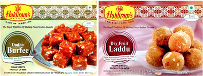 

Haldiram's Dodha Burfi and Dry Fruit Laddu (Combo Pack)(800 g, Box)