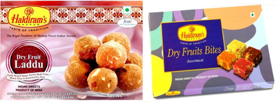 

Haldiram's Dry Fruit Laddu and Dry Fruit Bite (Combo Pack)(650 g, Box)