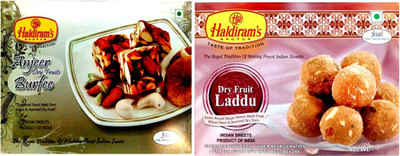 

Haldiram's Anjeer Dry Fruit Burfi and Dry Fruit Laddu (Combo Pack)(800 g, Box)