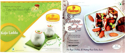 

Haldiram's Kaju Laddu and Khajur Dryfruits Burfi (Combo Pack)(800 g, Box)