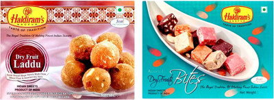 

Haldiram's Dry Fruit Laddu and Assorted Dry Fruit Bite (Combo Pack)(800 g, Box)