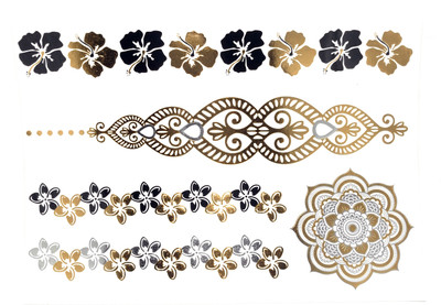 

Savii Golden And Silver Hand Wrist Heena Flowers(Golden And Silver Hand Wrist Heena Flowers)