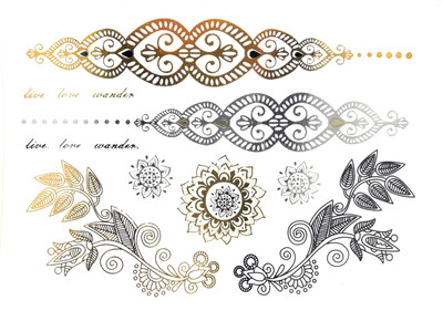 

Savii Golden And Silver Hand Wrist Heena Flowers(Golden And Silver Hand Wrist Heena Flowers)