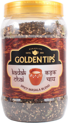 

Golden Tips Assam Kadak Chai, Spicy Masala Blend, 500gm/17.6oz (250 Cups) Ginger, Cinnamon, Cardamom Masala Tea Mason Jar(500 g)