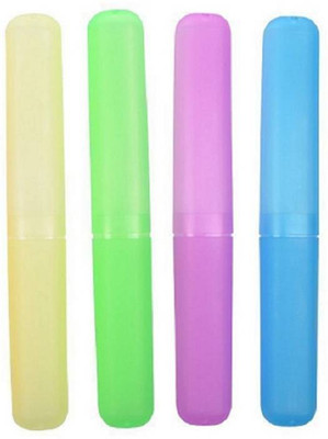 

aadya Bathroom Tooth Brush Cover Holder Tube Cap Cover Protect Case Box Toothbrush (Pack of 4, Multi Color) Plastic Toothbrush Holder(Multicolor)
