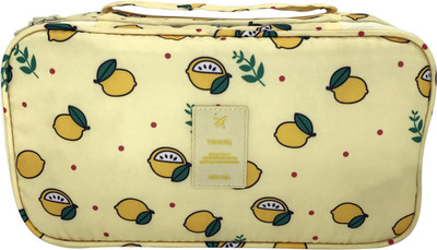 

House of Quirk Cosmetic Pouch(Yellow), Yellow print
