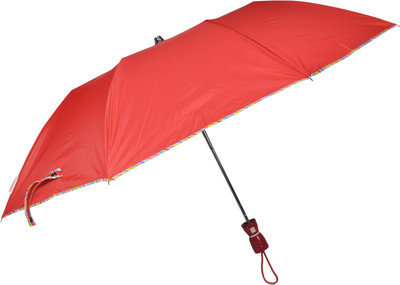 17% OFF on Fendo Fold Red Color Auto Open Ladies Umbrella(Red