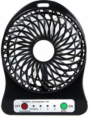 

Elegant Shopping Rechargeble Fan Portable Desktop Fan, Black USB Fan(Black)