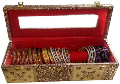 

Krishnosys KSS Fabric Gold Plating Antique Single Bangle Box Bangle Box Vanity Box (Gold) Vanity Box(Multicolor)