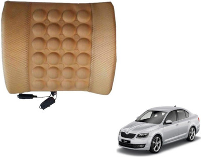 Auto Hub Cushion, Nylon Seating Pad For  Skoda Octavia(Back Rest Massager Beige)