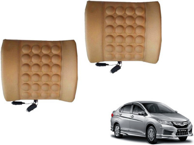 Auto Hub Cushion, Nylon Seating Pad For  Honda New City(Back Rest Massager Beige)