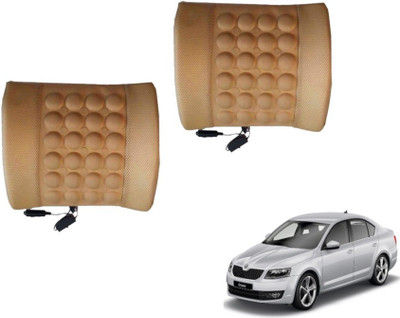 Auto Hub Cushion, Nylon Seating Pad For  Skoda Octavia(Back Rest Massager Beige)